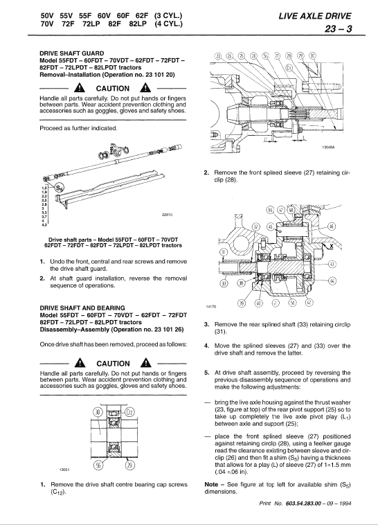 Fiat 70v, 72f, 72lp, 82f, 82lp Tractor Service Manual