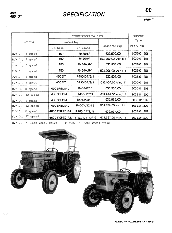 Fiat 450, 450dt Tractor Workshop Service Manual