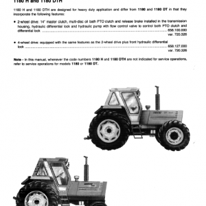 Fiat 1180, 1280, 1380, 1580, 1880 Tractor Service Manual