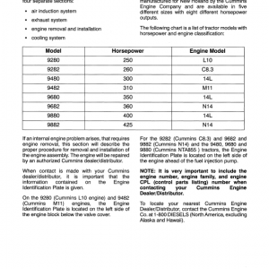 Ford 9282, 9482, 9682 And 9882 Tractor Service Manual