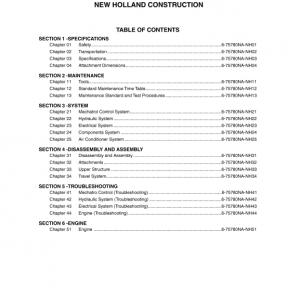 New Holland Eh215 Crawler Excavator Service Manual