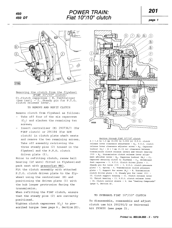 Fiat 450, 450dt Tractor Workshop Service Manual