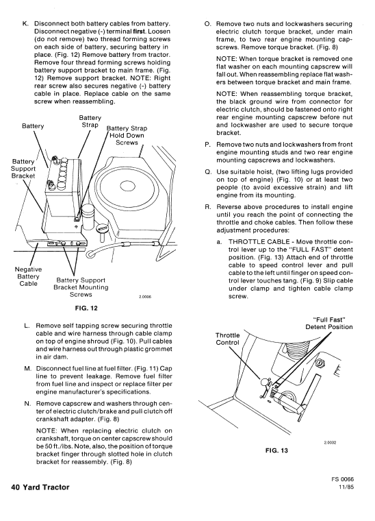 Ford Yt12.5, Yt14, Yt16 And Yt16h Yard Tractor Service Manual