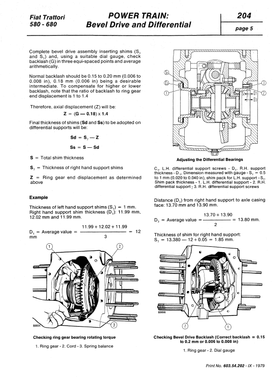 Fiat 580, 580dt, 680, 680dt Tractor Service Manual