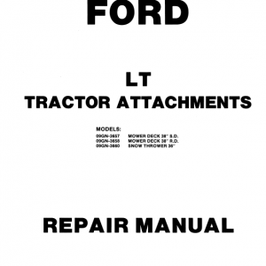 Ford Lt8, Lt11 Mower Tractor Service Manual