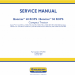 New Holland Boomer 40 Cab, Rops And 50 Cab, Rops Tractor Service Manual