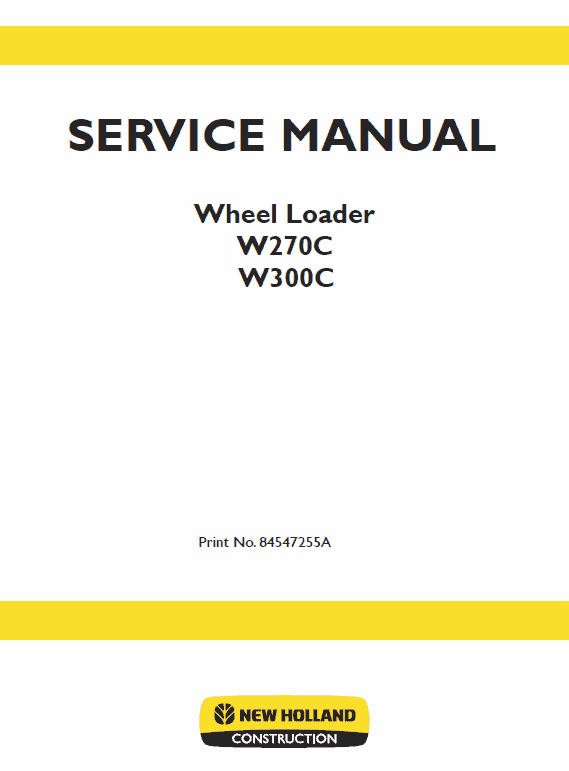 New Holland W270c, W300c Wheel Loader Service Manual