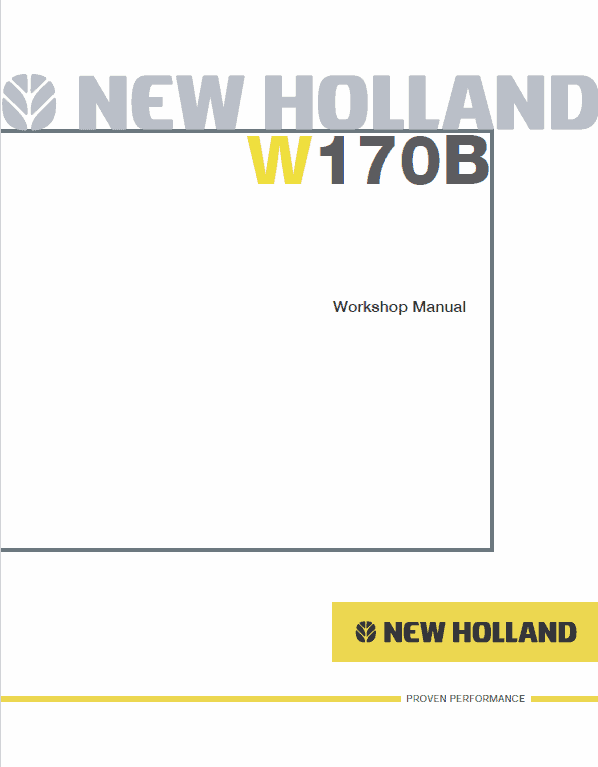 New Holland W170b Wheel Loader Service Manual