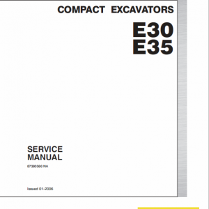 New Holland E30, E35 Compact Excavator Service Manual