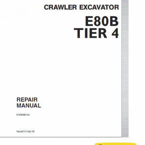 New Holland E80b Tier 4 Excavator Service Manual