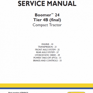 New Holland Boomer 24 Tractor Service Manual