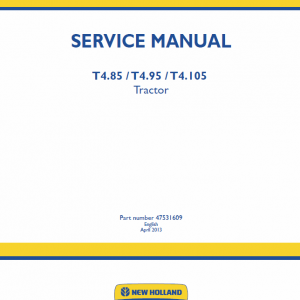 New Holland T4.75, T4.85, T4.95, T4.105, T4.115 Tractor Service Manual