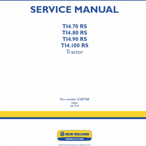 New Holland T14.70 Rs, T14.80 Rs Tractor Service Manual