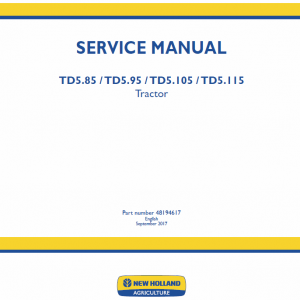 New Holland Td5.85, Td5.95, Td5.105, Td5.115 Tractor Service Manual