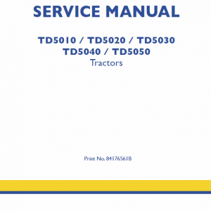 New Holland Td5030, Td5040, Td5050 Tractor Service Manual