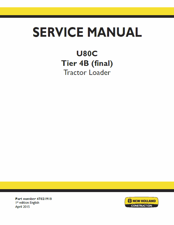 New Holland U80c Tractor Backhoe Service Manual