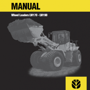 New Holland Lw170, Lw190 Wheel Loaders Service Manual