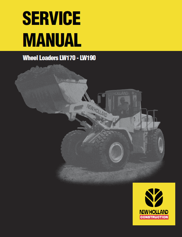 New Holland Lw170, Lw190 Wheel Loaders Service Manual