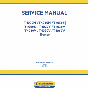 New Holland T4020v, T4030v, T4040v, T4050v, T4060v Tractor Service Manual