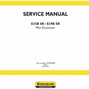 New Holland E35bsr, E39bsr Mini Excavator Service Manual