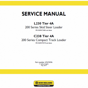 New Holland L230, C238 Tier 4a Skidsteer Loader Service Manual