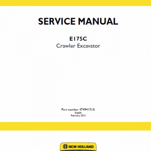 New Holland E175c Crawler Excavator Service Manual