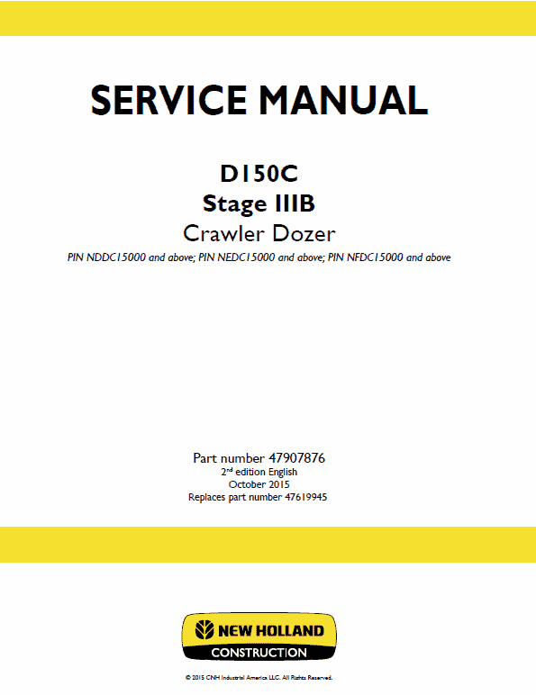 New Holland D150c Stage 3b Crawler Dozer Service Manual