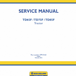 New Holland Td65f, Td75f, Td85f Tractor Service Manual