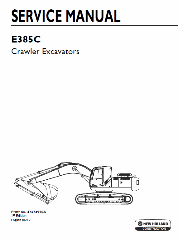 New Holland E385c Crawler Excavator Service Manual