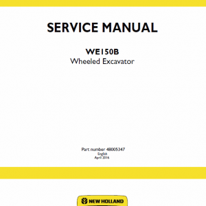 New Holland We150b Wheeled Excavator Service Manual