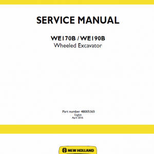 New Holland We170b, We190b Wheeled Excavator Service Manual