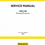 New Holland We210b Wheeled Excavator Service Manual