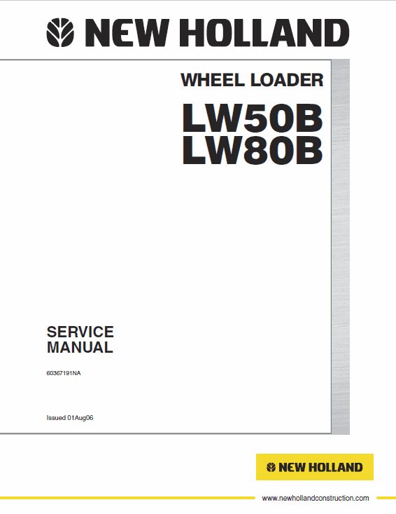 New Holland Lw50.b Wheel Loaders Service Manual