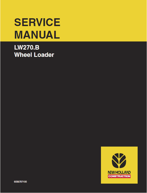 New Holland Lw270.b Wheel Loader Service Manual