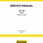 New Holland W110d Tier 2 Wheel Loader Service Manual