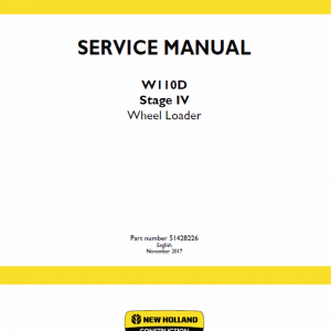 New Holland W110d Tier 4b Wheel Loader Service Manual