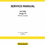 New Holland W190d Tier 4b Wheel Loader Service Manual