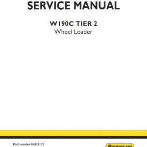 New Holland W190c Tier 2 Wheel Loader Service Manual