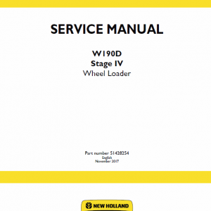 New Holland W190d Tier 4b Wheel Loader Service Manual