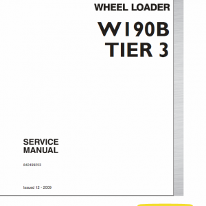 New Holland W190b Tier 3 Wheel Loader Service Manual