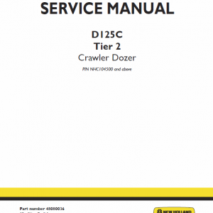 New Holland D125c Tier 2 Crawler Dozer Service Manual