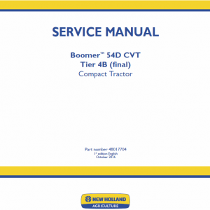 New Holland Boomer 54d Cvt Tractor Service Manual