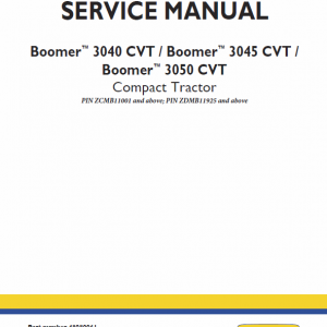 New Holland Boomer 3040 Cvt, 3045 Cvt And 3050 Cvt Tractor Manual