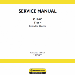 New Holland D180c Tier 4 Crawler Dozer Service Manual