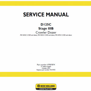 New Holland D125c Stage 3b Crawler Dozer Service Manual