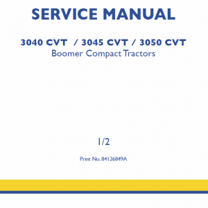 New Holland Boomer 3040 Cvt, 3045 Cvt And 3050 Cvt Tractor Manual