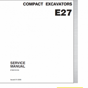 New Holland E27 Compact Excavator Service Manual