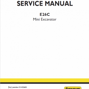 New Holland E26c Mini Excavator Service Manual