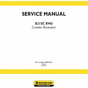 New Holland E215c Evo Excavator Service Manual