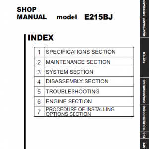 New Holland E215bj Excavator Service Manual